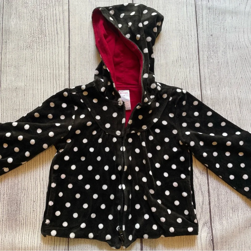 Gymboree Holiday Panda Polka Dot Plush Hoodie Size 4T